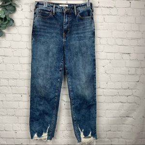 True Religion Starr High Rise Straight Leg Jean with Distressed Hem 27W